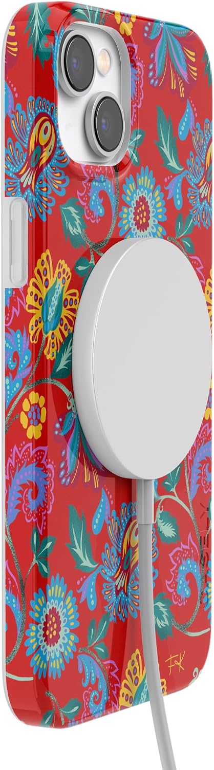 Casely iPhone 14 Plus Case | Painted Flowers | Frida Kahlo Floral | Compatible with MagSafe | Classic Ultra Slim Design