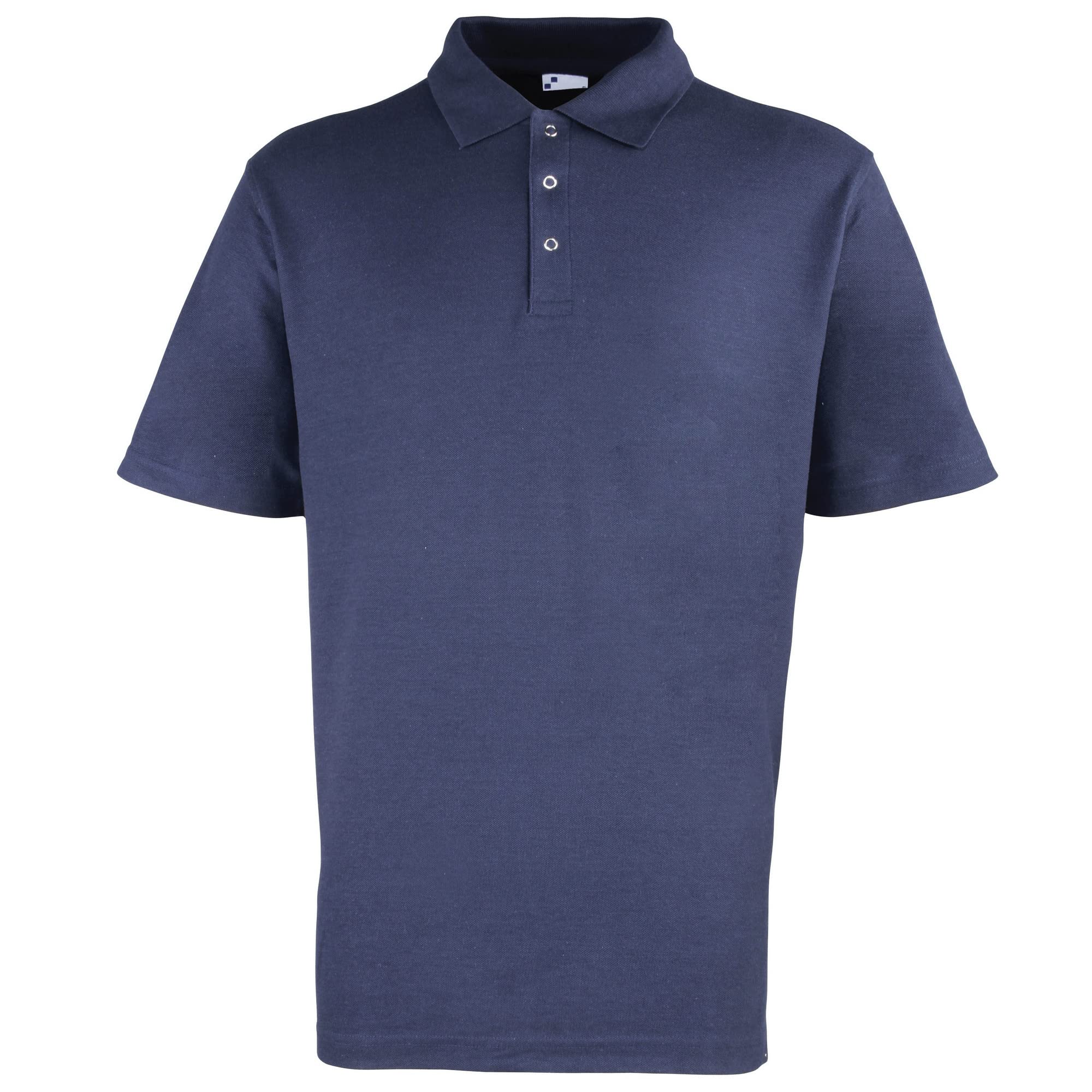 Premier Mens Stud Heavyweight Plain Pique Polo Shirt (3XL) (Navy)