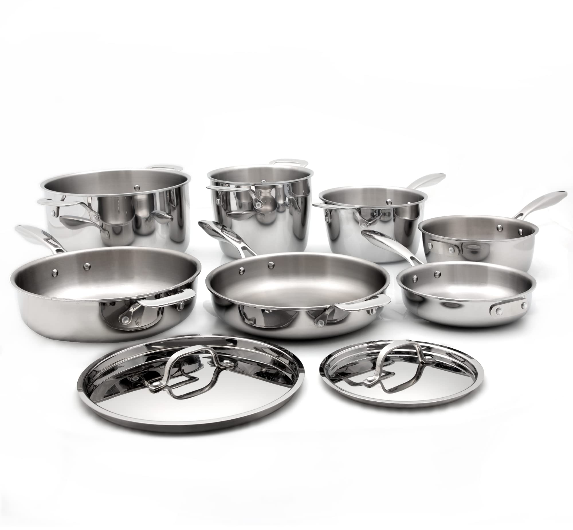 Buy Nuwave ProSmart 9pc Stainless Steel Cookware Set, HeavyDuty Tri