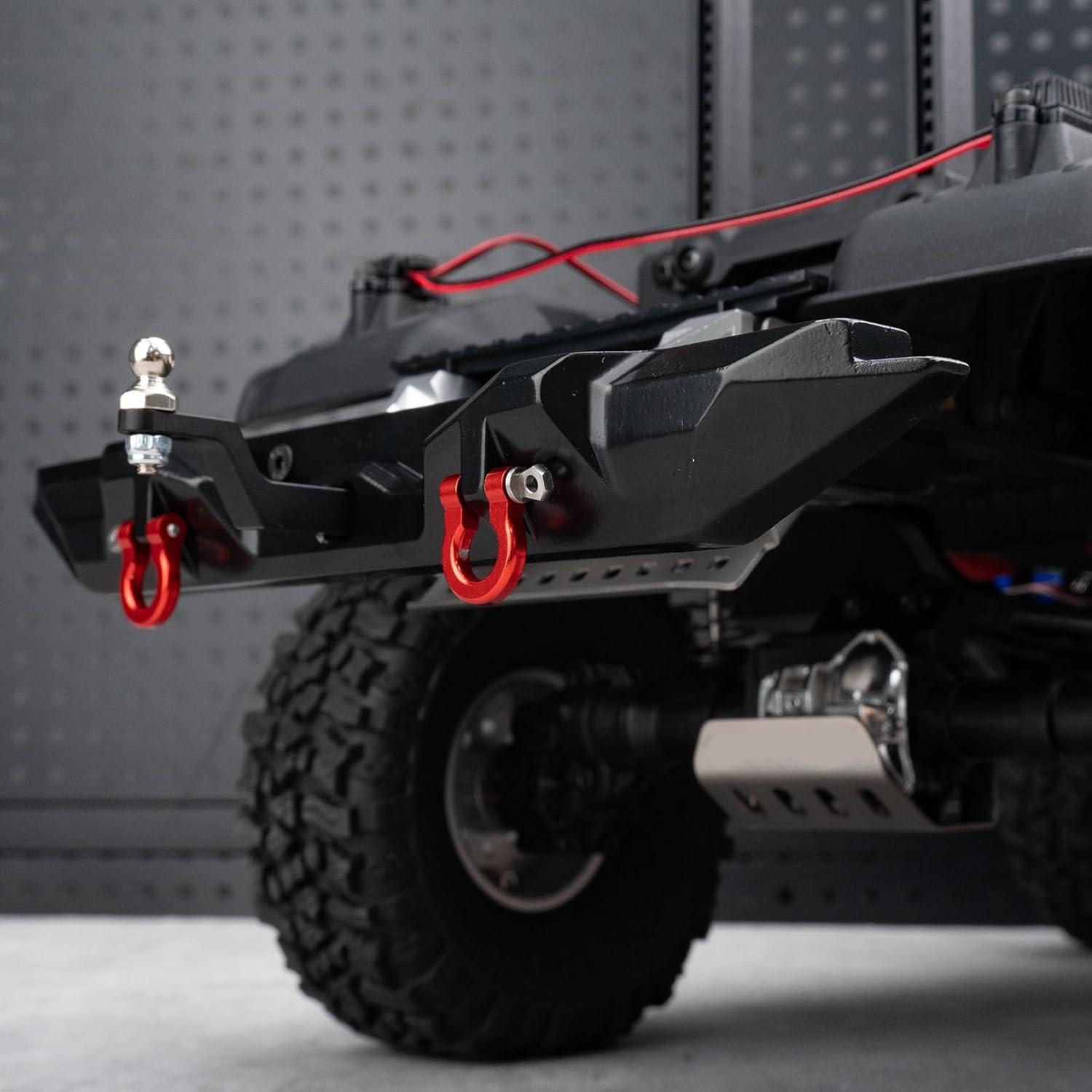 Aluminum RC Rear Bumper with Trailer Hitch & Rear Bumper Mount Upgrade Parts for 1/10 Tra-xxas TRX-4 TRX4 RC Crawler Car