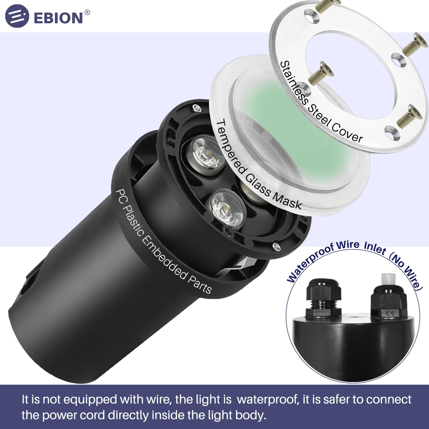 EBION 4 Pezzi Faretto Segnapasso Calpestabile Lampada Da Incasso a Terra Esterno Luce Spot Con Attacco GU10, IP67 Impermeabile, Segnapasso Calpestabile Per Giardino Sentie (Lampadina Non Inclusa)