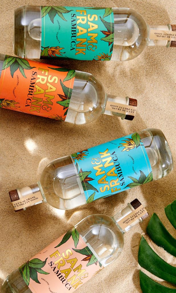 BORNHOLM SPIRITS „Sam & Frank Sambuca“, Anis-Spirituose aus Dänemark, Überraschungsetikett, 0,7 L, 40% Vol.