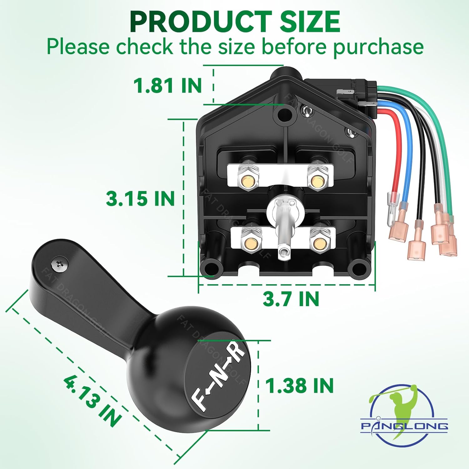 Panglong Club Car DS 48 Volt Forward Reverse Switch Assembly with Handle, Golf Cart Micro Switch for 1996-Up Club Car DS and 2018-Up Tempo, OEM# 1017530-05 1012987 1013198