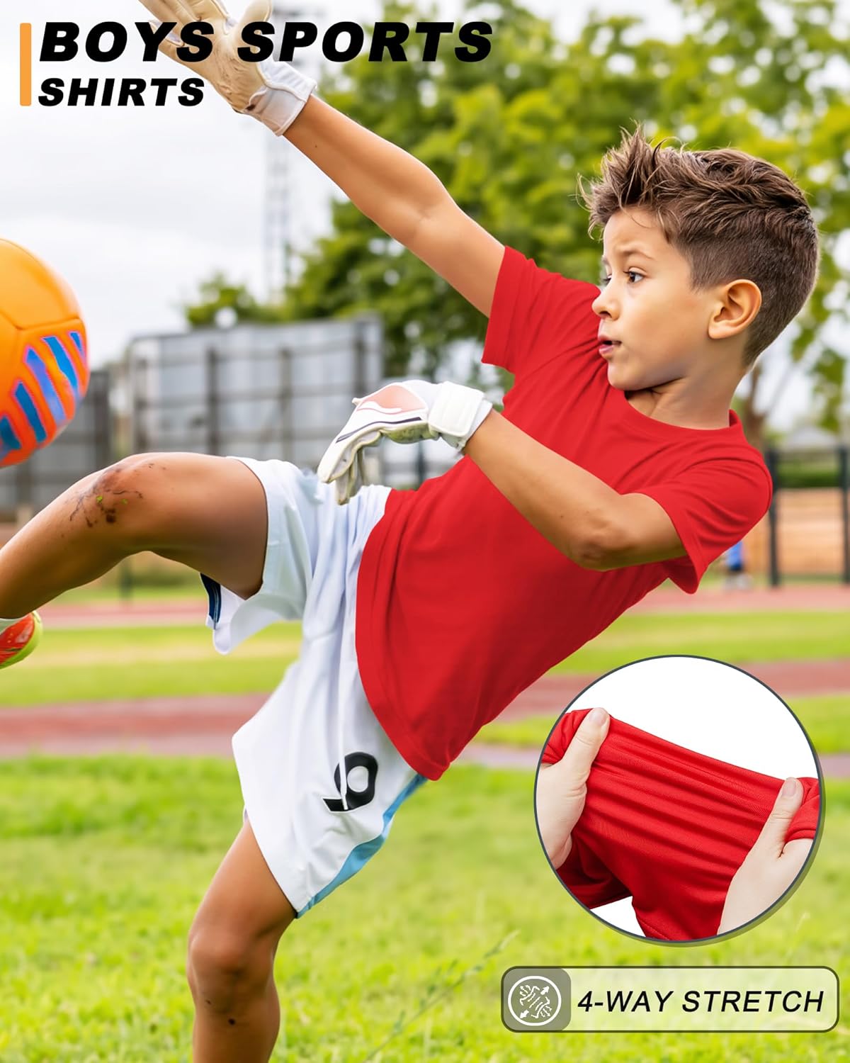 Boys Shirts Athletic Dry Fit Neon T Shirts Short Sleeve Kids Youth Moisture Wicking Quick Dry Sports Training Performance Tee - Image 4