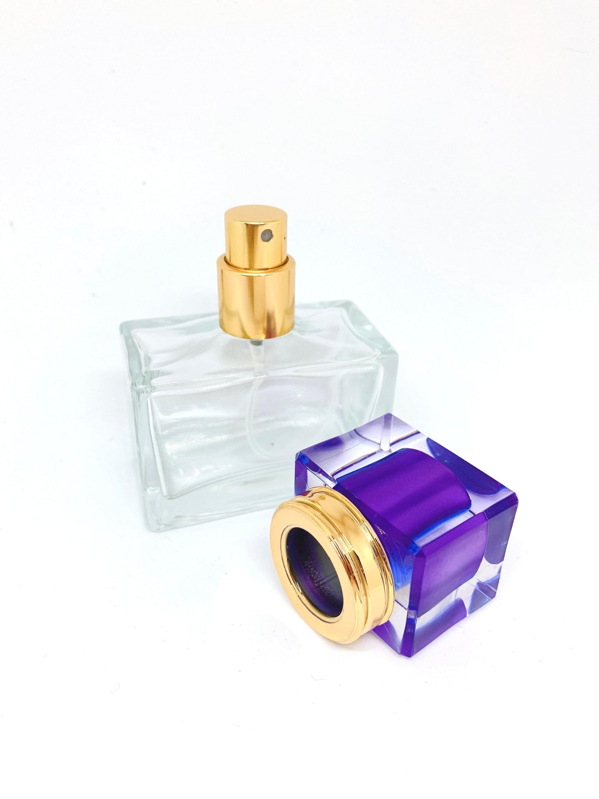 Amazon.co.jp: 【 水晶 香水瓶 パープル】30ml スプレー容器 ガラス