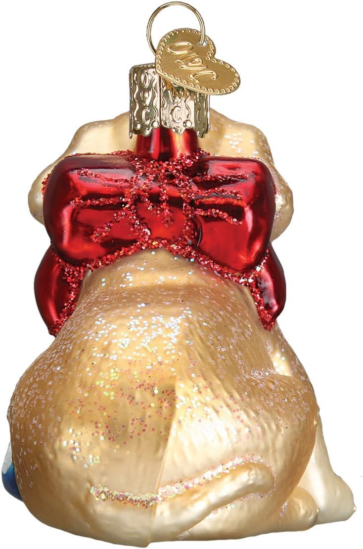 Old World Christmas Ornaments: Labrador Pup Glass Blown Ornaments for Christmas Tree (12458)