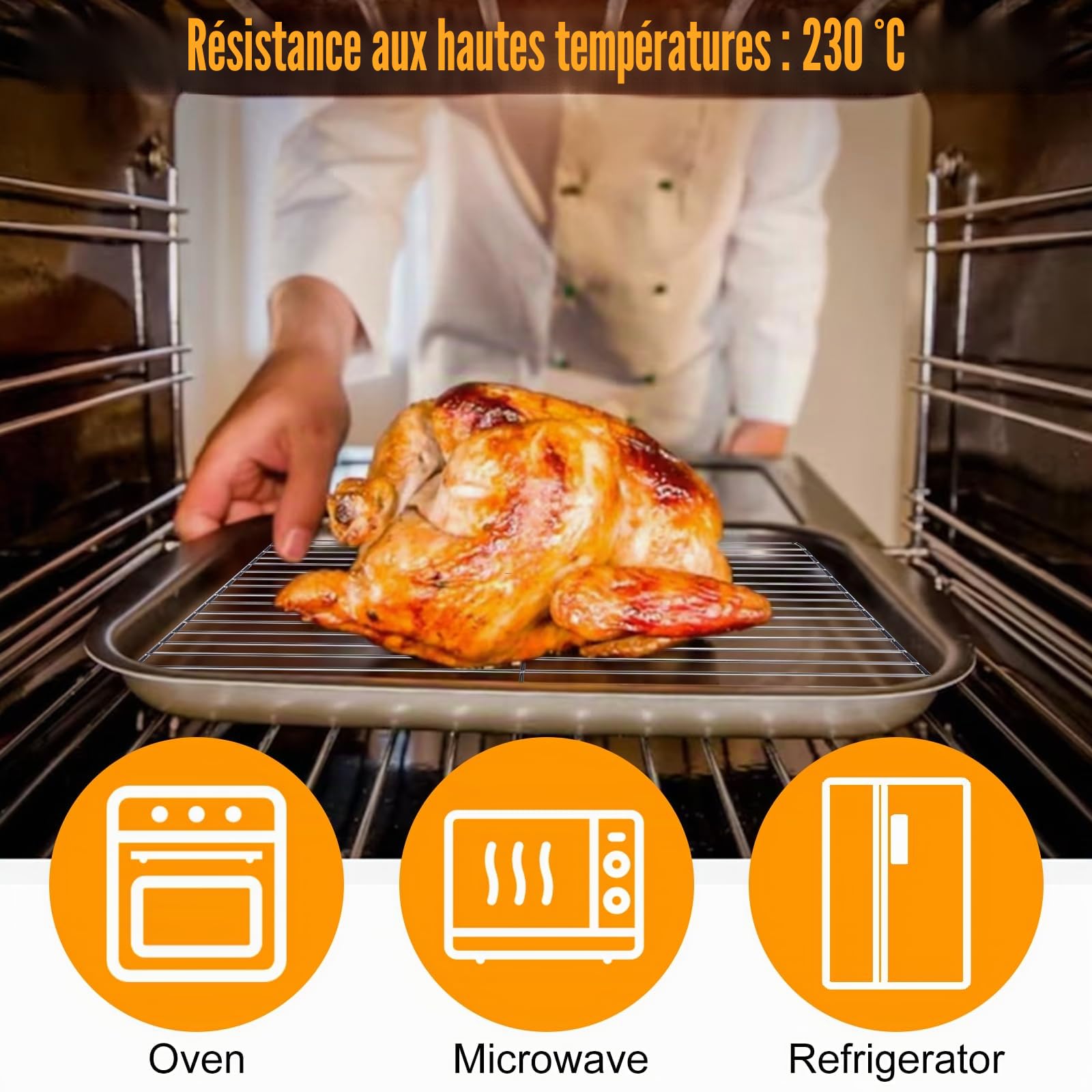 Grille Patisserie Acier Inoxydable 31x20x1.5 cm Refroidissement Rectangulaire