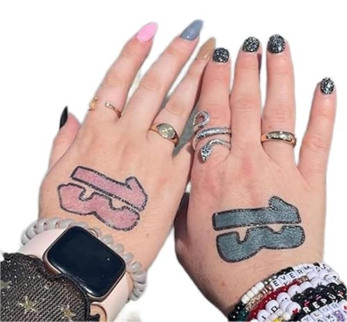 Miniatura 3 de 20 calcomanías temporales de tatuajes número 13, 13 tatuajes de mano, accesorios para conciertos, rave, regalos para cantantes, canciones inspiradas