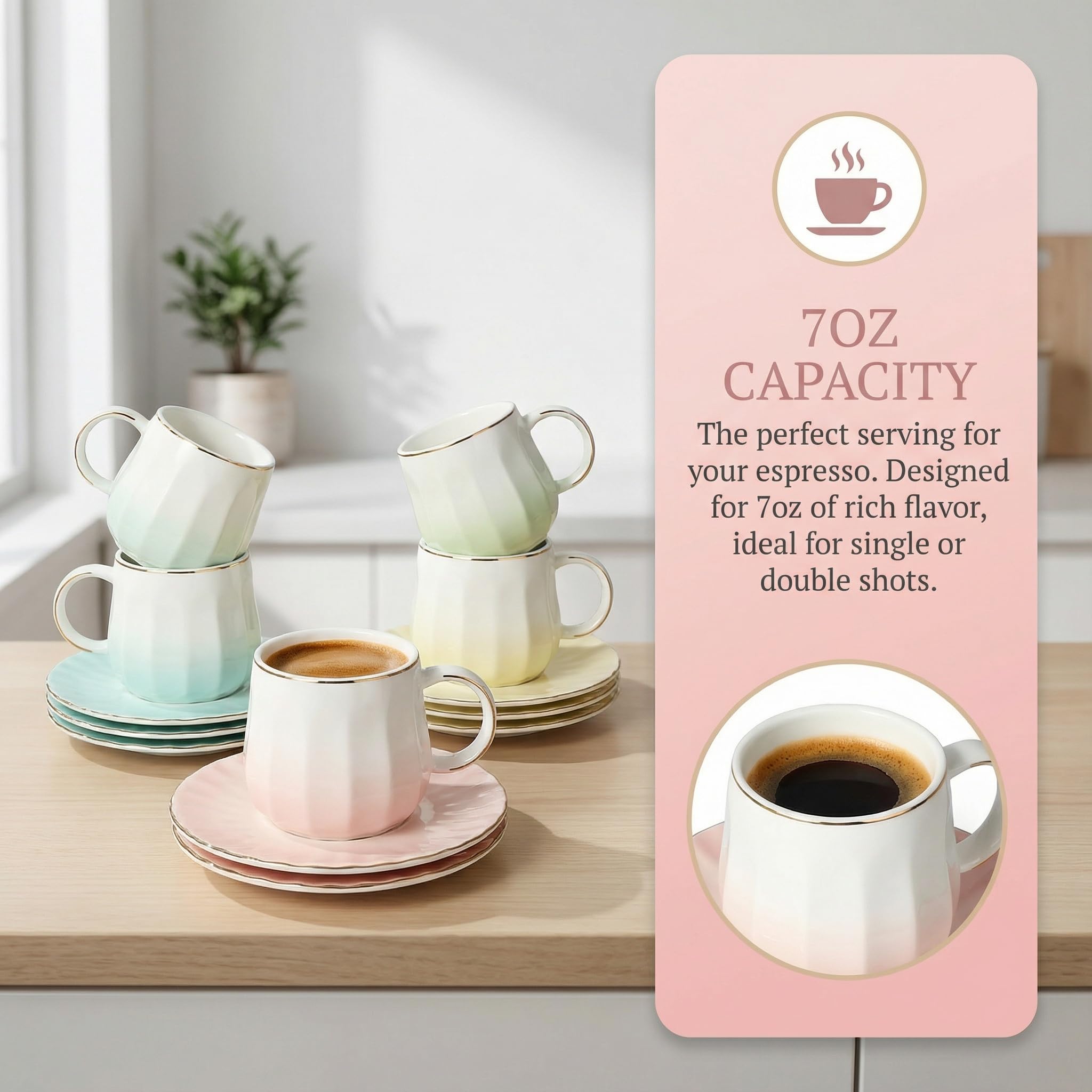 バスタブピカQセット Amazon.com | LGQ Ceramic Espresso Cups and Saucers Set of 4, 7oz