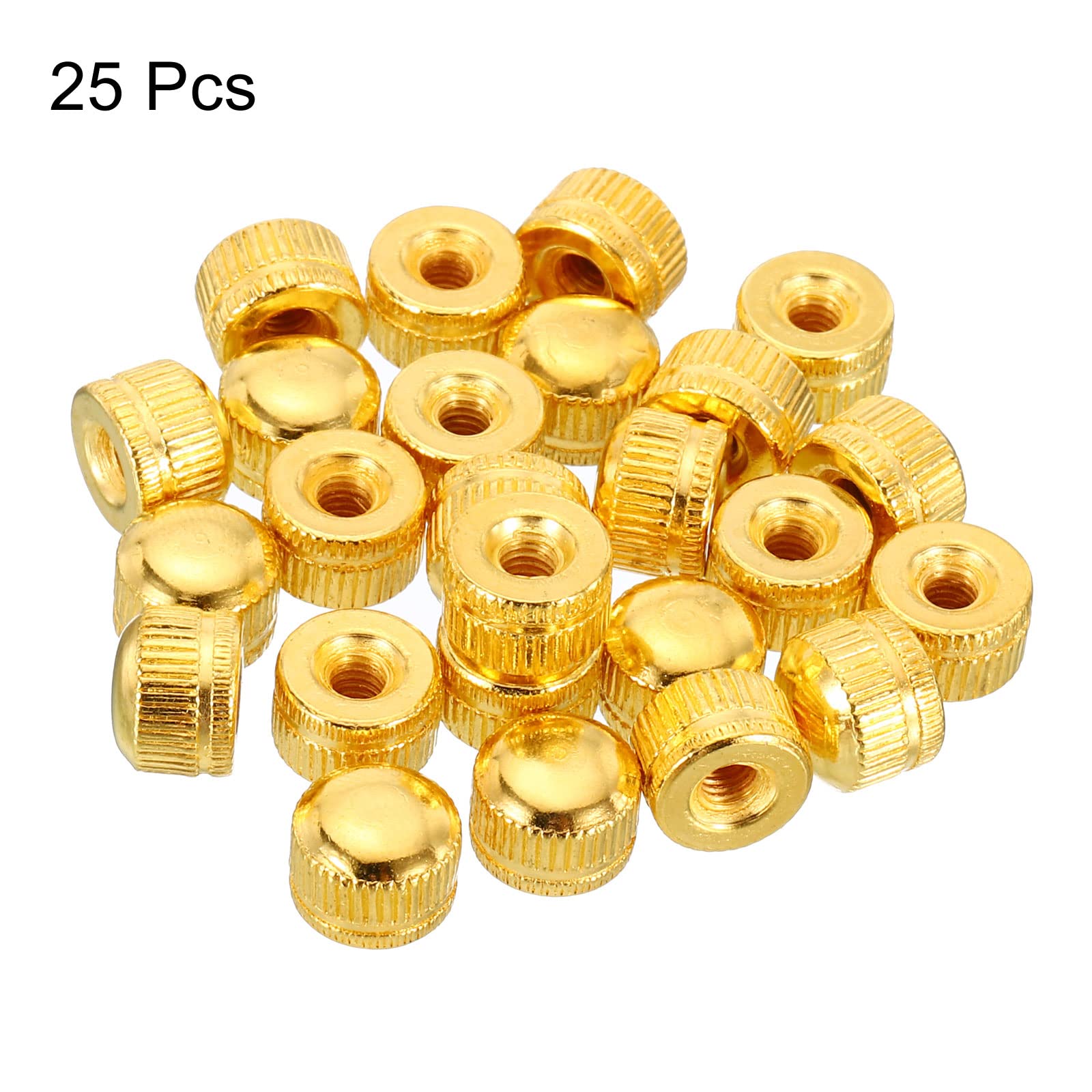 25 Dadi Cappuccio M4 Filettatura Zigrinata - Nero Lucido, Acciaio Al Carbonio Per Decorazione E Fissaggi - Foto 11