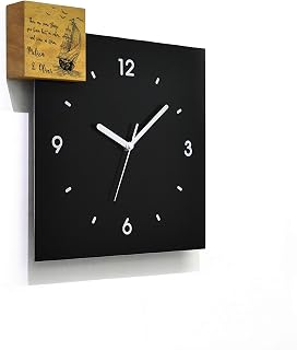 Modern Square Black Aluminum Wall Clock Fiber Laser Engraving - Custom Engraved Name - Personalized Wedding Gift - Parent Gift - Anniversary