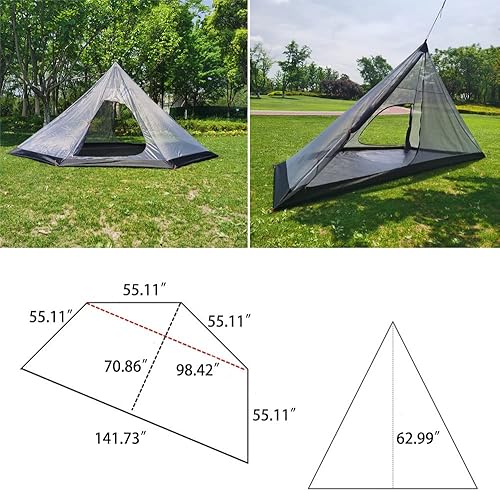 Miniatura 2 de Vilemoon Malla interior con parte inferior de bañera para tienda de campaña caliente Tipi, mosquitera para cama de camping para viajes al aire