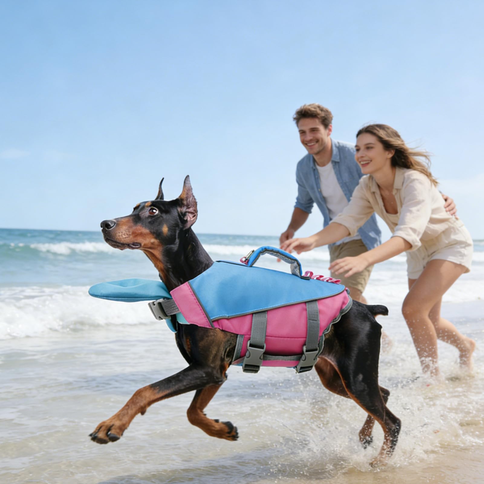 Gilet de Sauvetage pour Chien Flottant, détachable et ajustable | Veste Flottaison Chien Accessoires Animaux pour chiot, petite, moyenne, grande race piscine plage lac rivière bateau