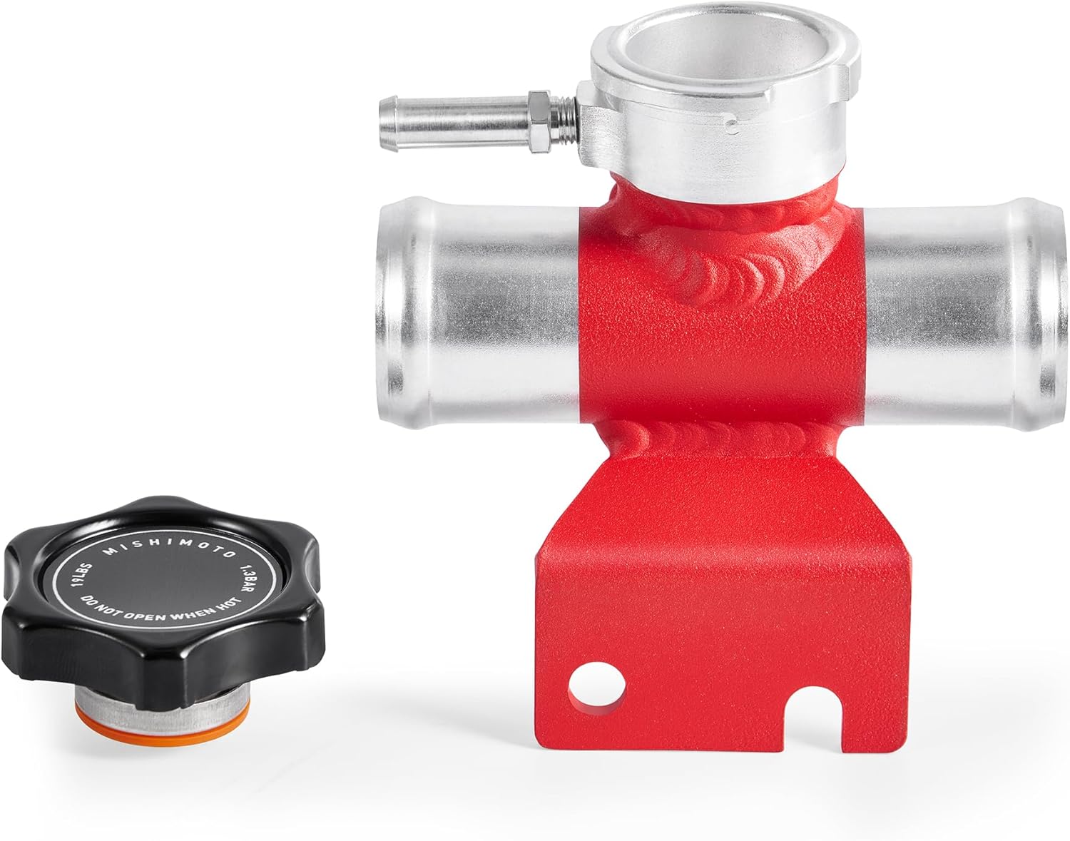 Mishimoto MMFN-EVO-RD Coolant Fill Inlet, Compatible with Mitsubishi Lancer Evo X, 2008-2015, Red