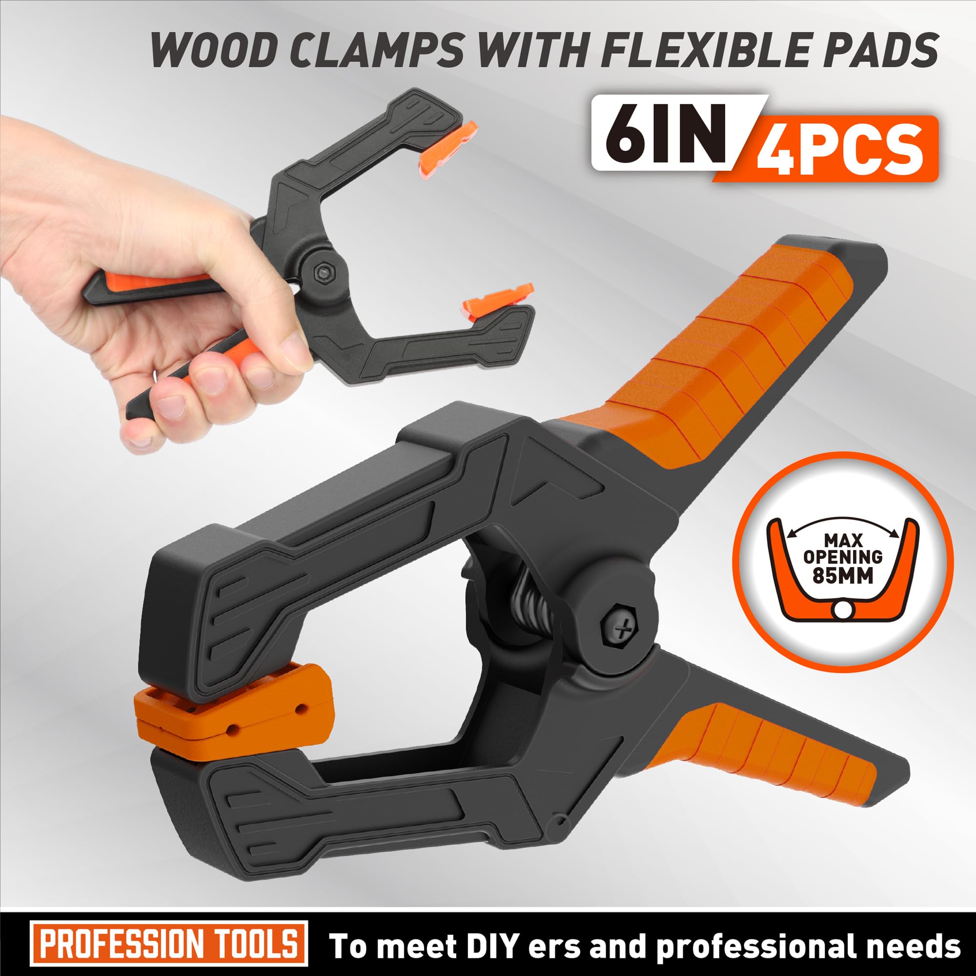 Snapklik.com : AMARTISAN 6 Inch Spring Clamps Heavy Duty, 4-Pack Large ...