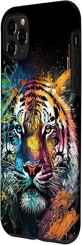 Miniatura 2 de Funda para iPhone 11 Pro Max con diseño de cara de tigre de acuarela animal salvaje