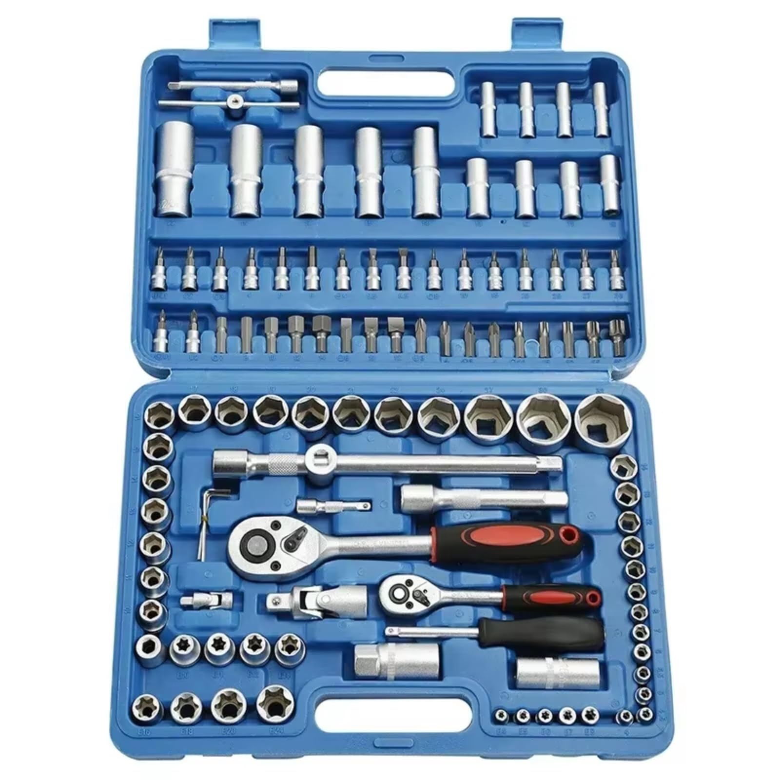 Maletín herramientas multiusos Juego De Herramientas Mecánicas 108 Uds. Llave De Trinquete De 6 Puntos Adaptador De Enchufe De Punta Hexagonal Llave Dinamométrica De Cabeza