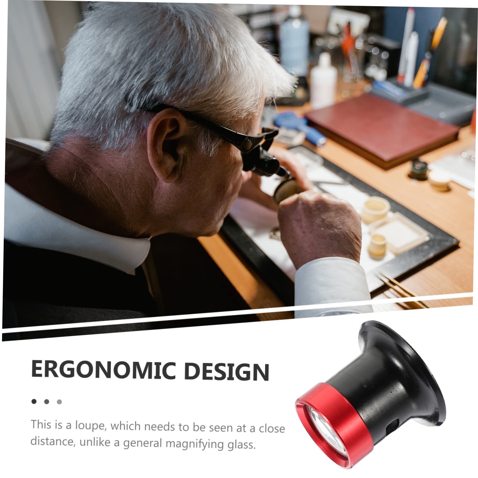 ERINGOGO Jewelers Loupe Magnifier Metal Frame Small Size for Watch Repair Jewelery Inspection