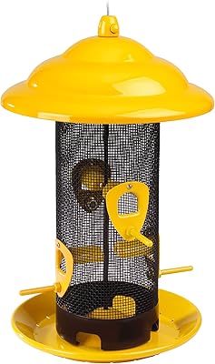 More Birds Sedona Screen Bird Feeder, 4 Feeding Ports, 2.8 lb Bird Seed Capacity