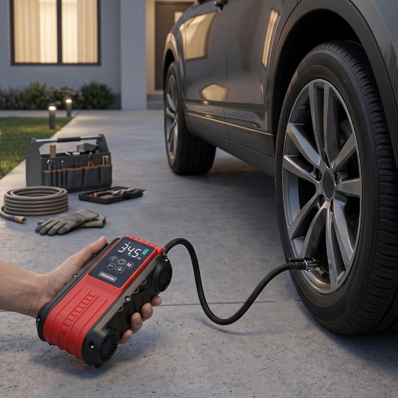 Jiawu Démarreur de Secours 800 A avec compresseur d'air pour 12 V