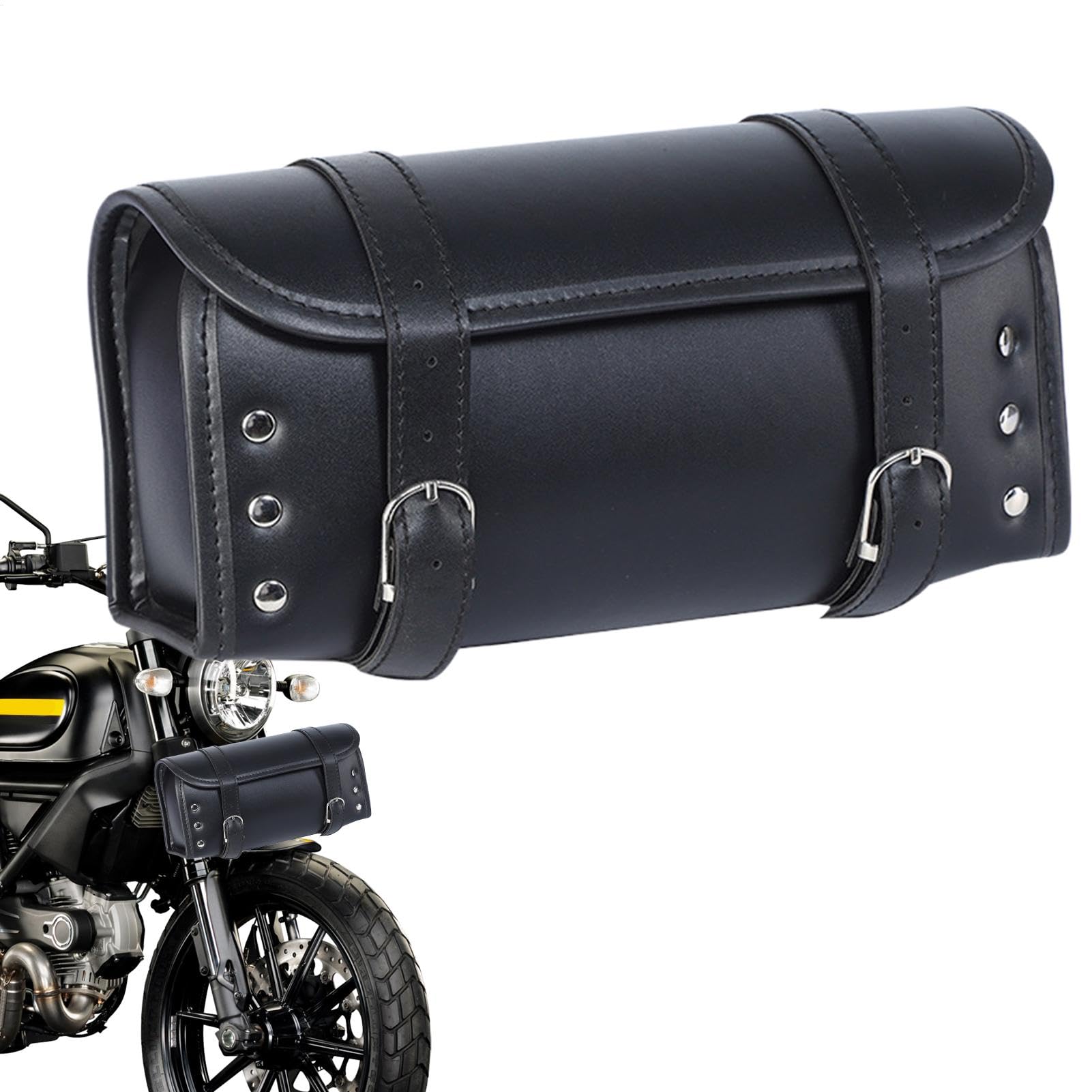 Bolso de la botella del agua para manillar de moto con estética clásica y vertical 8