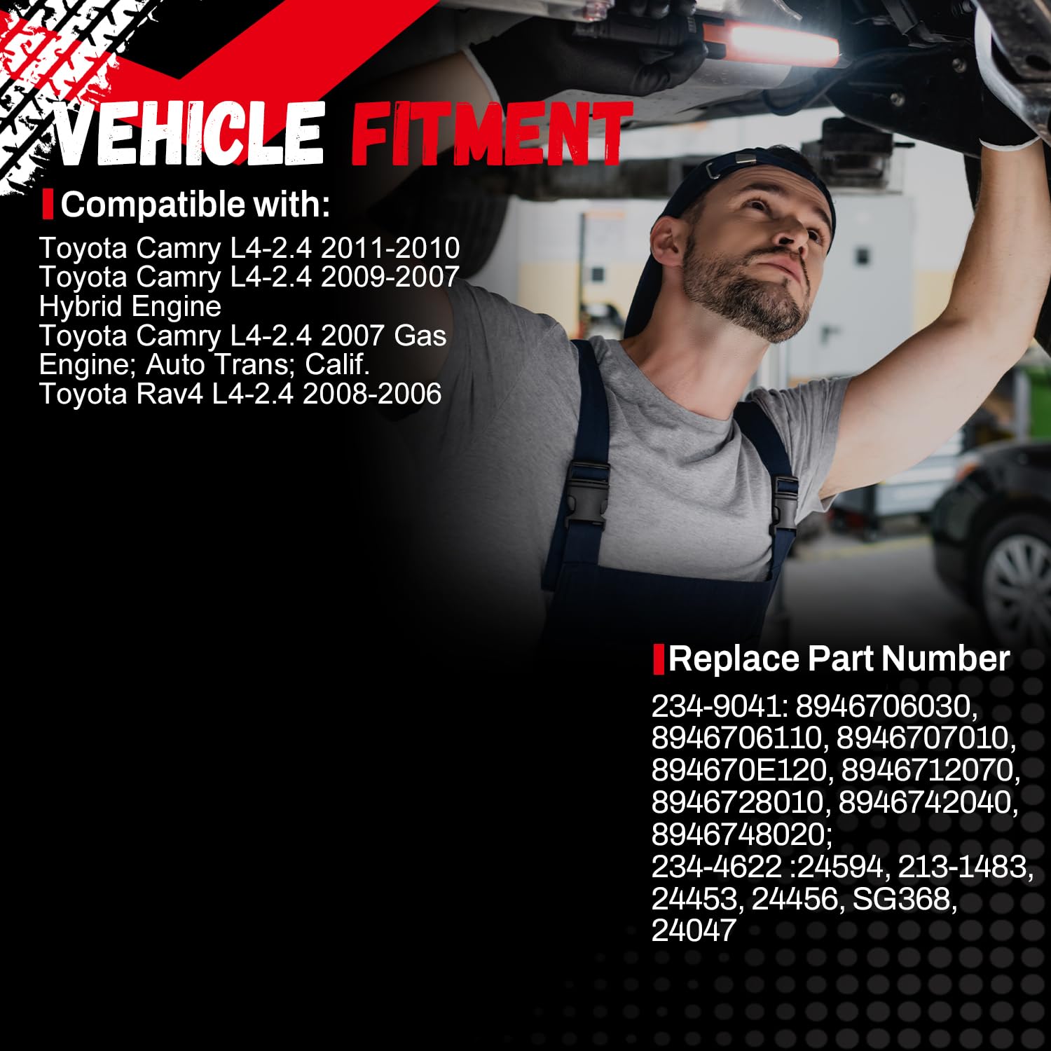 2Pcs 234-9041 234-4622 Upstream Downstream 02 Oxygen Sensor, Compatible with 2006 2007 2008 Toyota RAV4 2.4L, Replace 2344556 2349041