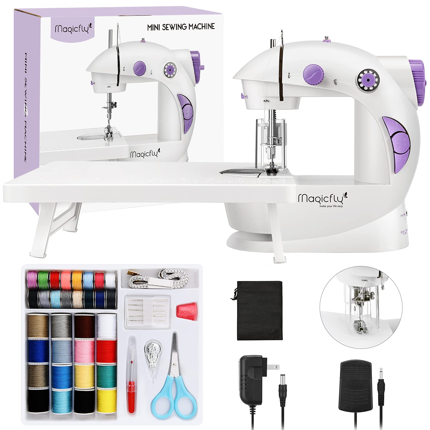 Magicfly Mini Sewing Machine for Beginner, Dual Speed Portable Sewing Machine Machine with