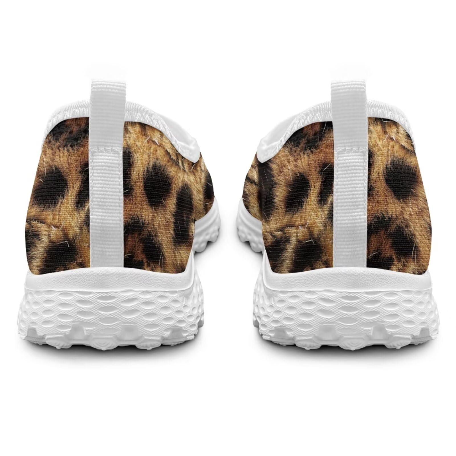 Mocassini da passeggio antiscivolo da donna, con motivo leopardato, alla moda, casual, con memory foam