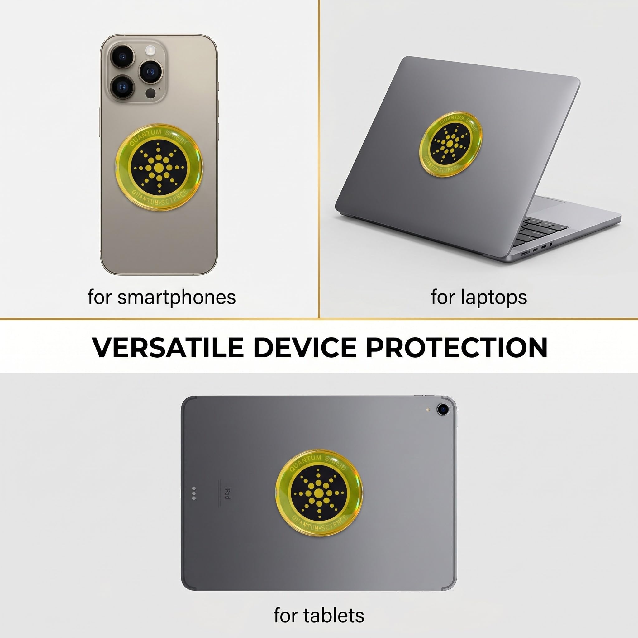 GXGM 6 Pezzi Protezione Cadiazioni Cellulare Adesivi Anti Radiazioni Protezione Anti Onde Elettromagnetiche per Telefoni Cellulari Computer Laptop Microonde Dispositivi, Oro