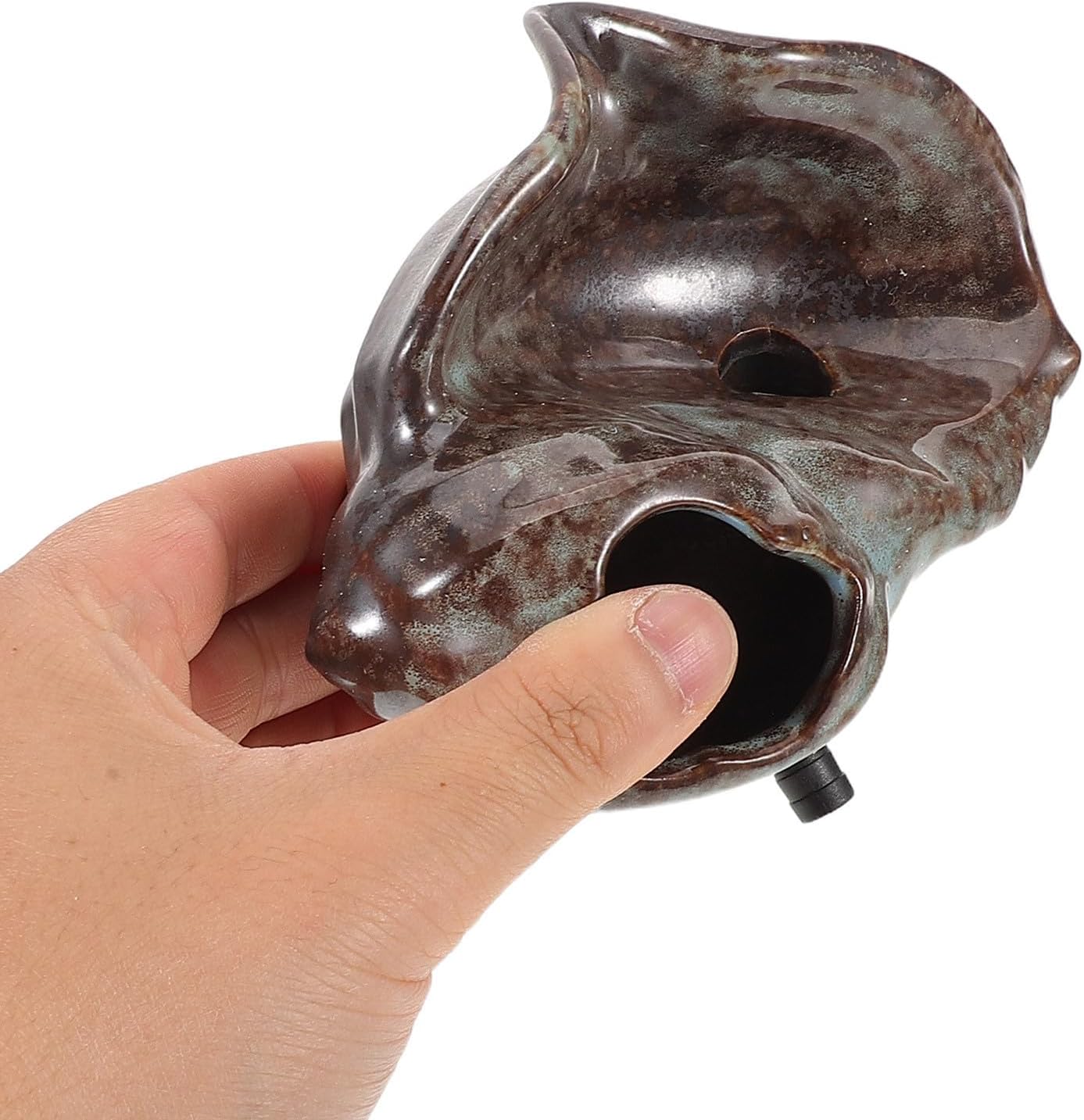 Ceramic Jar Fountain Decorative Tabletop Water Feature | V Shaped Design, Circulating Water Flow, Easy Installation, Artistic Elegance
