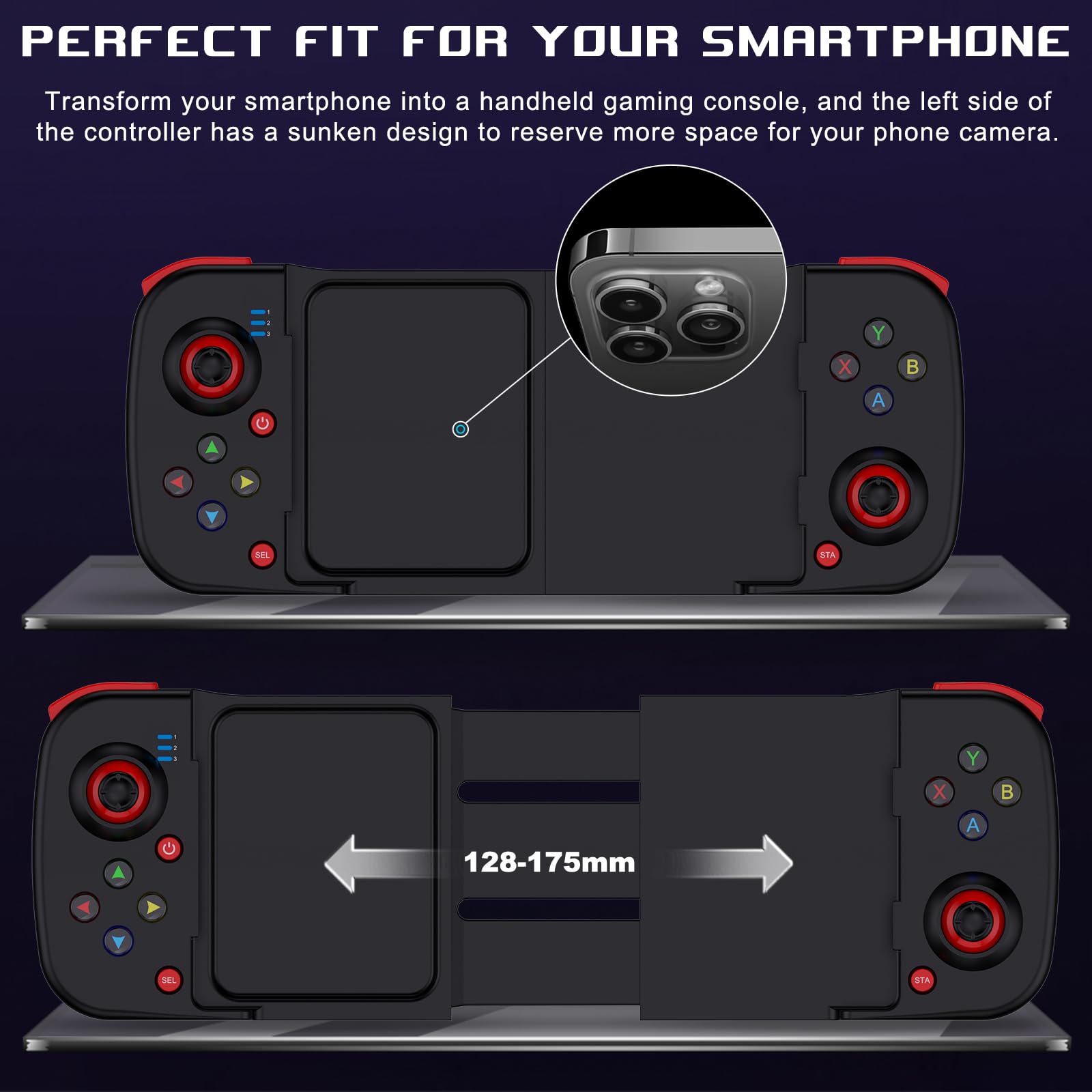 Joso Controller di gioco mobile per Android, iPhone, PC con programmabile M1/M2, controller telefonico per iPhone 14, 13, 12, 11 (Nero)