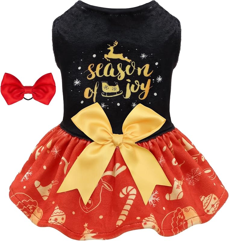 Vestido de Veludo para Cães Pequenos com Laço CuteBone CVA62XXS-D, XXPP