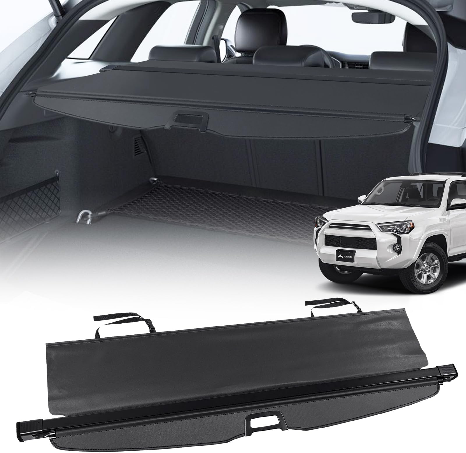 AUXMART Cargo Cover for Toyota 4runner 2010-2024 Cargo Rear Cover Trunk Cover Retractable Shielding Shade for Toyota 4runner Cargo Cover 2022 2023 2024