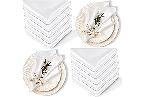 12-Pack Tela Blanca Satin Table Cloth Napkins for Sophisticated Events