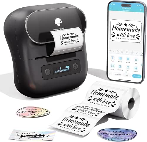 Phomemo Label Maker,M220 Label Printer,3 Inch Bluetooth Thermal Label Maker