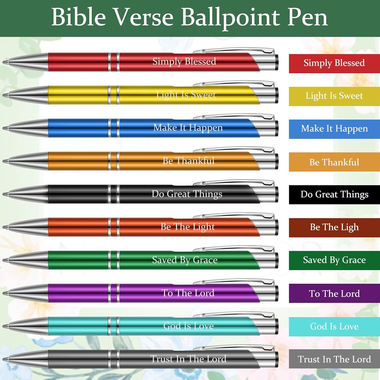 Sinmoe 120 Pcs Mother's Day Christian Bible Gifts Set Christian Bookmarks with Inspirational Ballpoint Pens Floral Religious Scripture Notebooks Organza Bags for Church Women Men(Bright Color,Novel) - Image 6