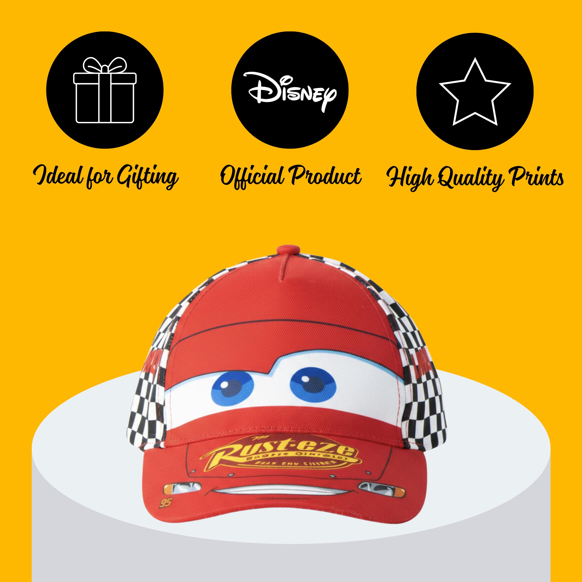 Disney Pixar Cars Lightning Mcqueen Gorra de Béisbol para Niños, Gorra de Verano Infantil