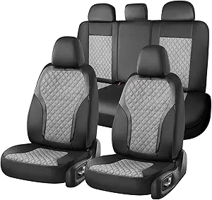 Coverado Faux Leather Car Seat Covers Full Set 5-Seat Universal Fit
