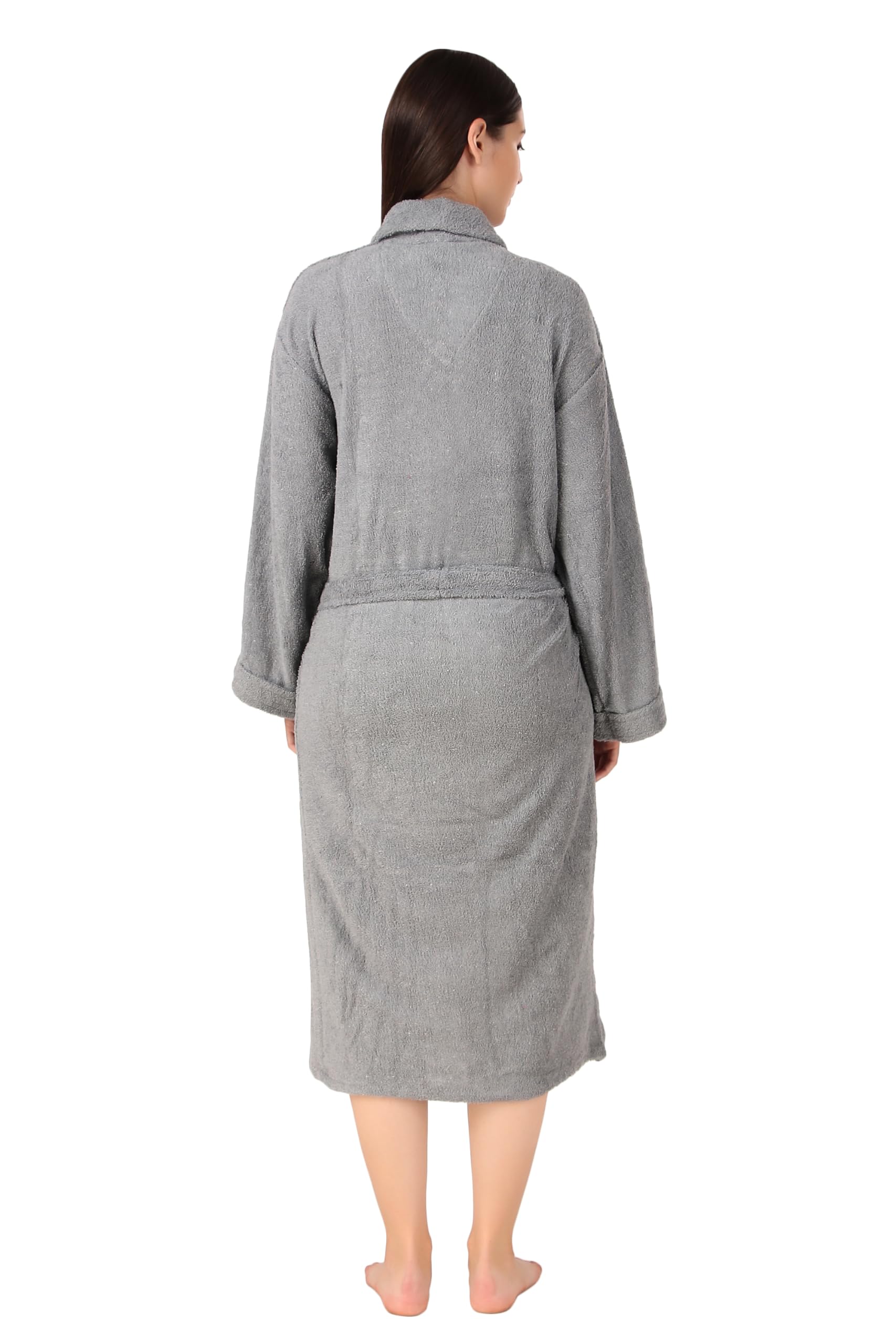 Comfortlooms Men's Bath Robe Full Sleeve Cotton Bathrobe | Soft, Light, Compact & Highly Water Absorbent - Suitable for Birthday/Anniversary/Diwali/Couple/wedding Gift | 250 GSM |Grey 2