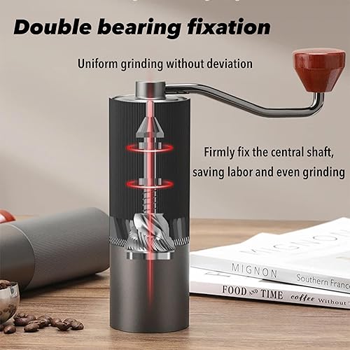 Miniatura 2 de Molinillo de café manual, capacidad de 1.06 oz con fresas cónicas de acero inoxidable CNC para molinillo de mano, molino portátil, eficiencia de