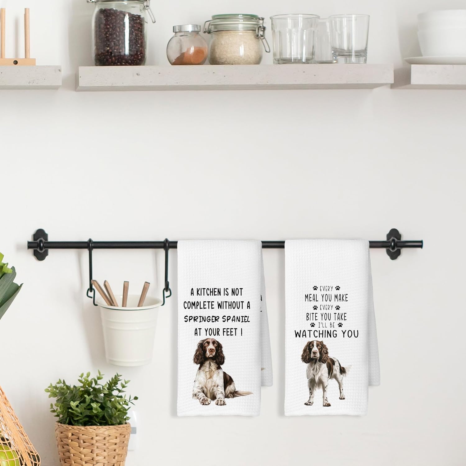 Springer Spaniel Towels Set of 2, Dog Gifts for Women, Springer Spaniel Gifts, Dog Lover Mom Gift Tea Towels Kitchen Hand Towels 16x24 Inch for Bathroom Decor - Image 3