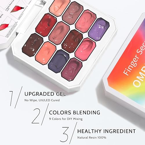 Miniatura 5 de Sponge Pat - Paleta de esmaltes de uñas de gel, 12 colores mezclados degradados, pintura degradada, arte de uñas, no se limpia, curado UVLED (12