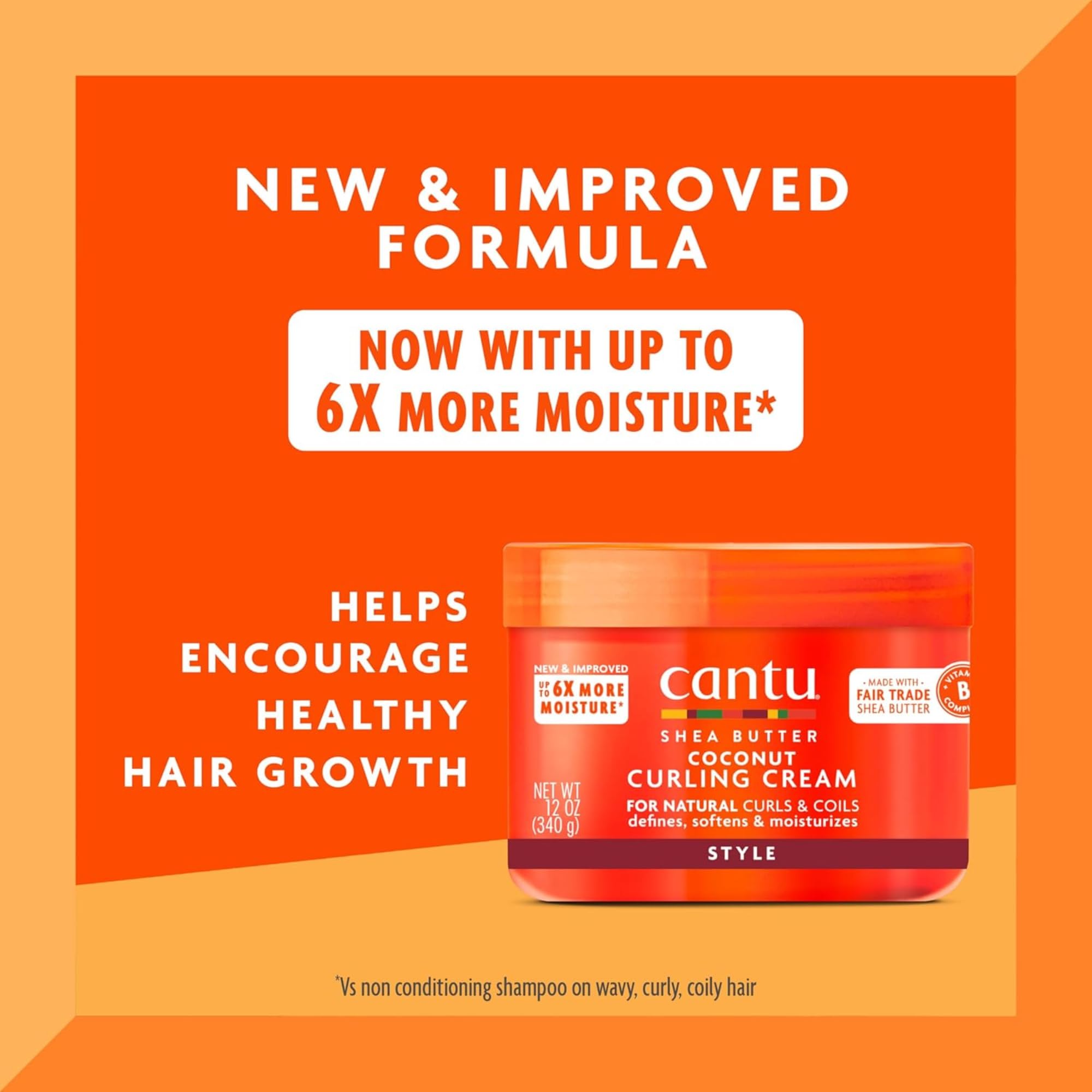 Cantu Crema de rizo de coco 12oz con champú y acondicionador sin sulfato y manteca de karité hidratante activadora