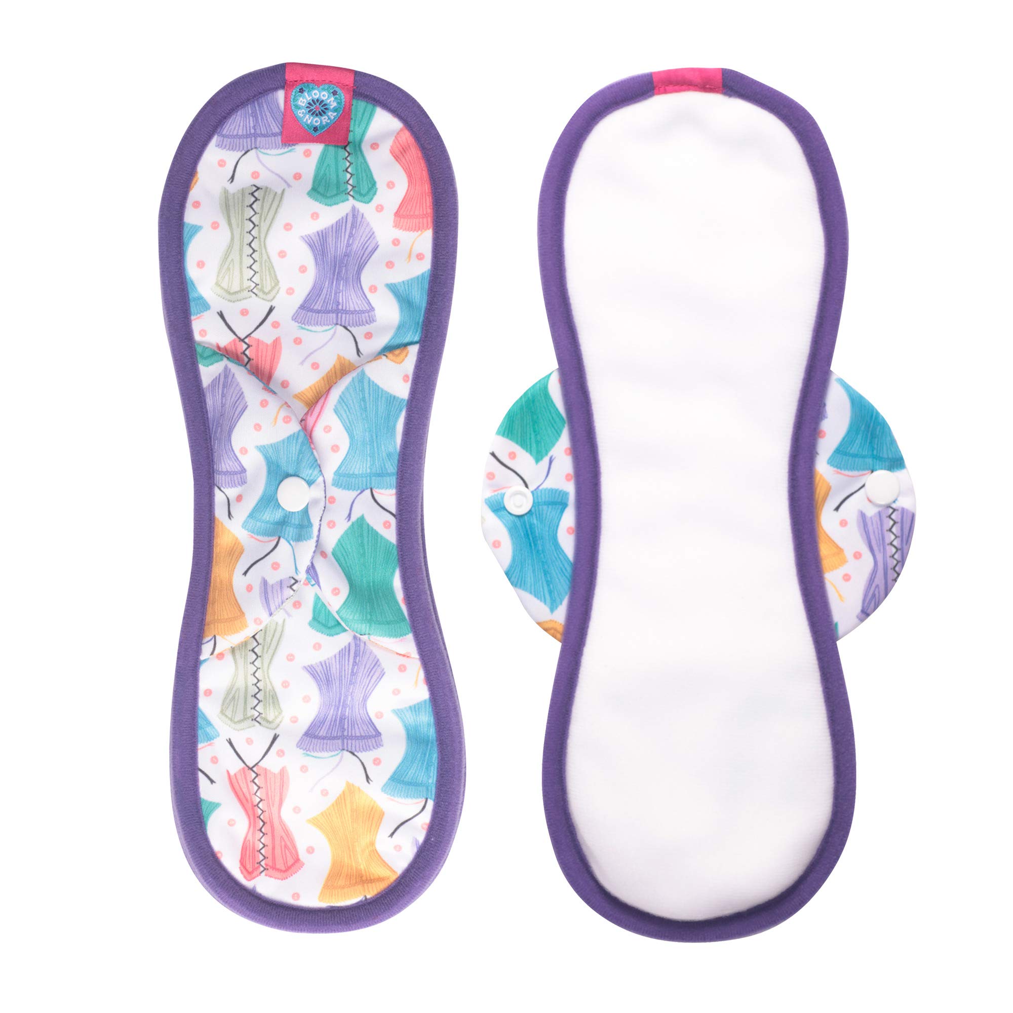 Bloom & Nora Reusable Sanitary Pad, Nora Single Pad, Mighty, Hourglass, 5060510762862