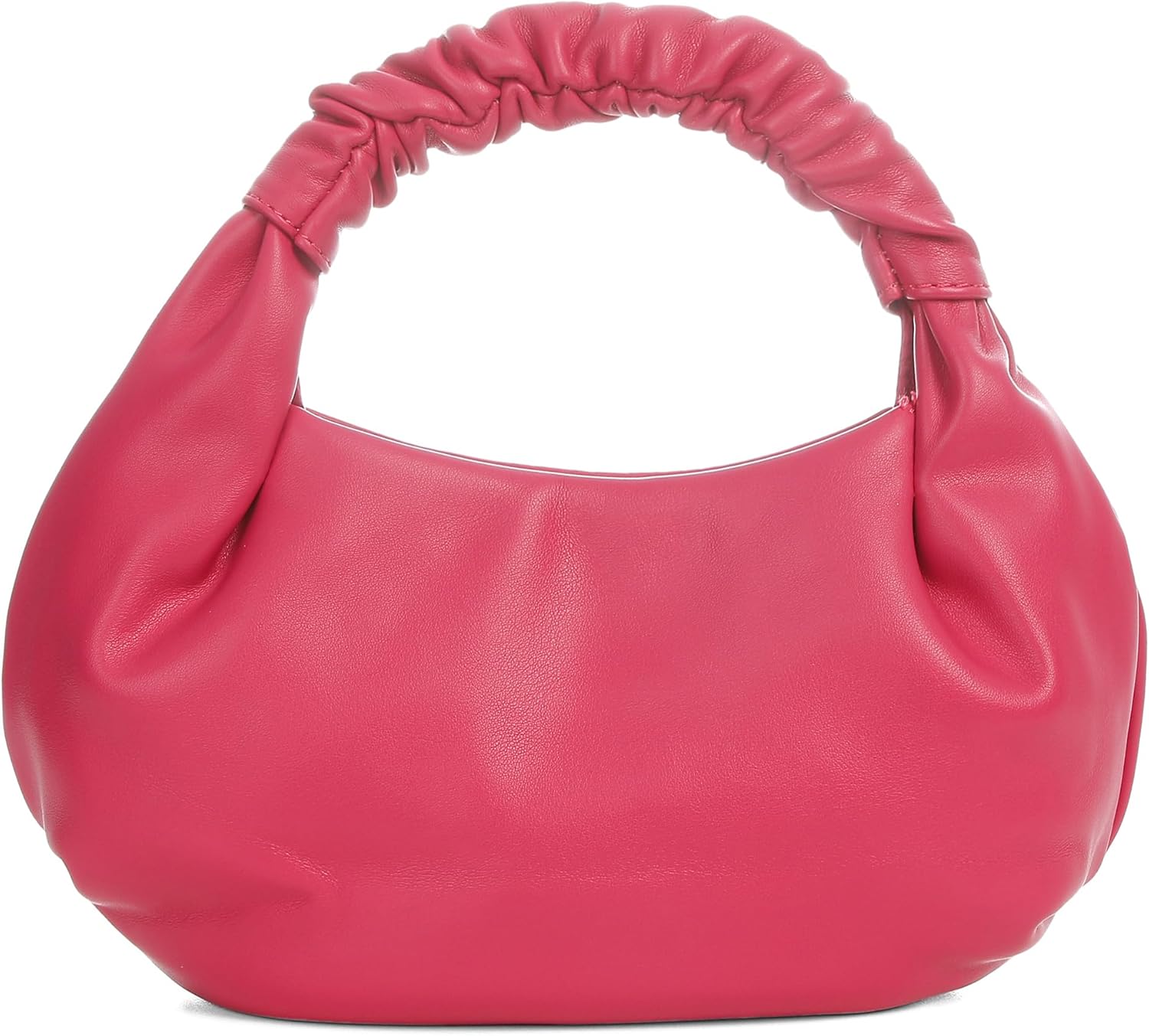 Pettata Chic Top Handle Bag for Women Small Ruched Hobo Handbag Soft Faux Leather Tote Bags Purse