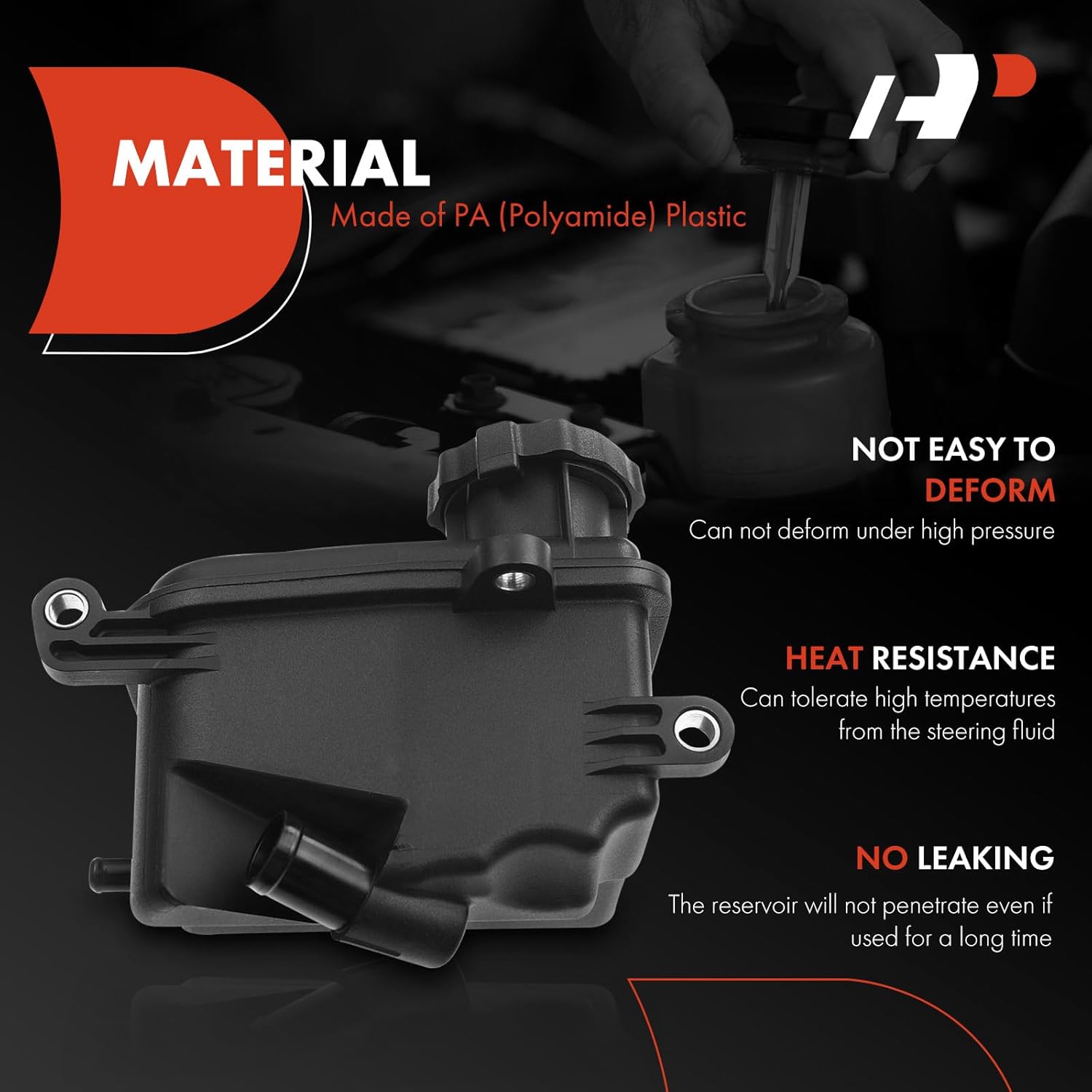 A-Premium Power Steering Reservoir/Tank with Cap Compatible with Mercedes-Benz C250 2012-2015, SLK250 2012-2015, 1.8L 3.5L