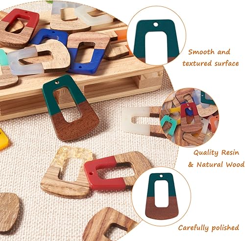 Vista 37 de Colgante de madera de resina, Resina, No es una piedra preciosa 0negro