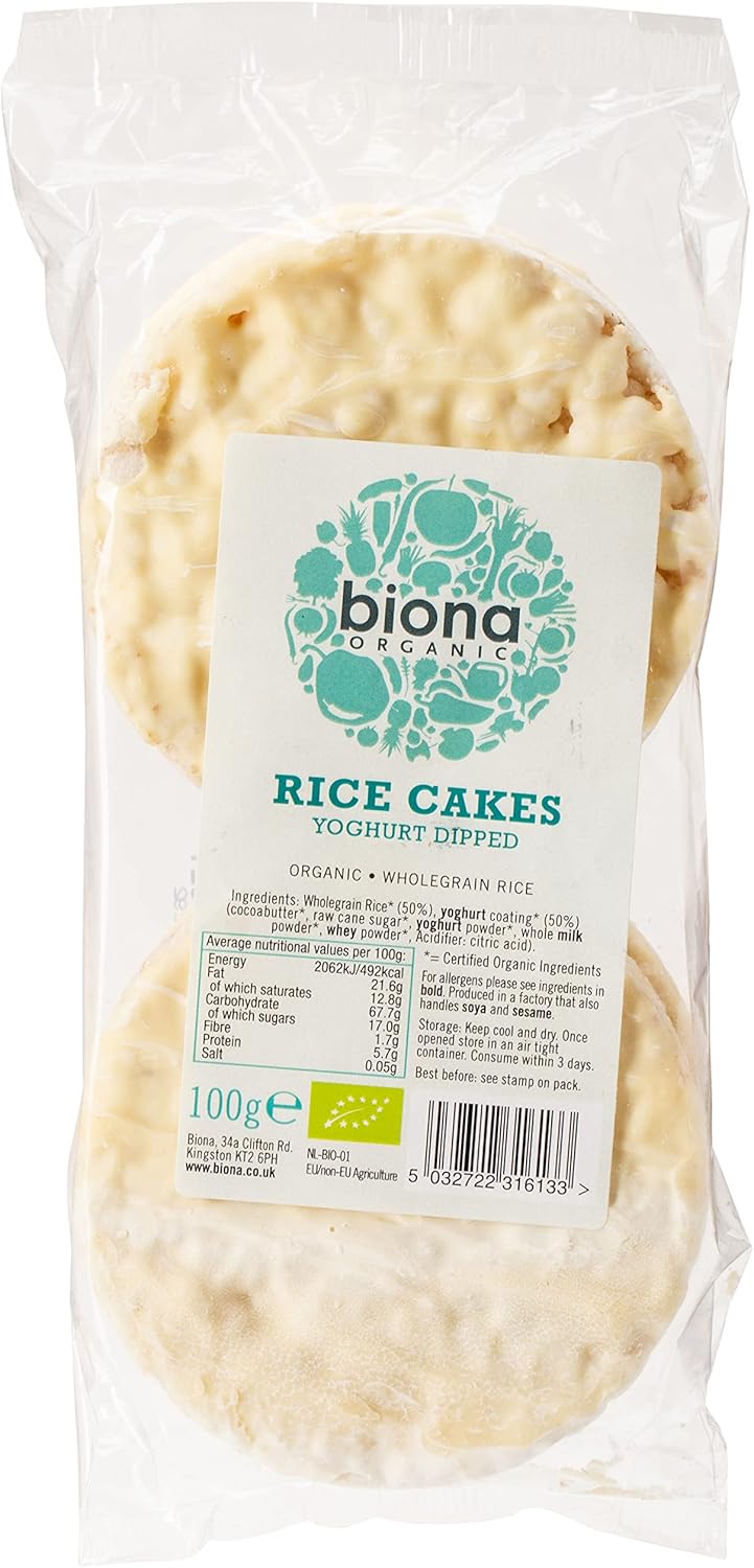Biona Organic Yoghurt Coated Rice Cakes 100g Amazon.co.uk Grocery