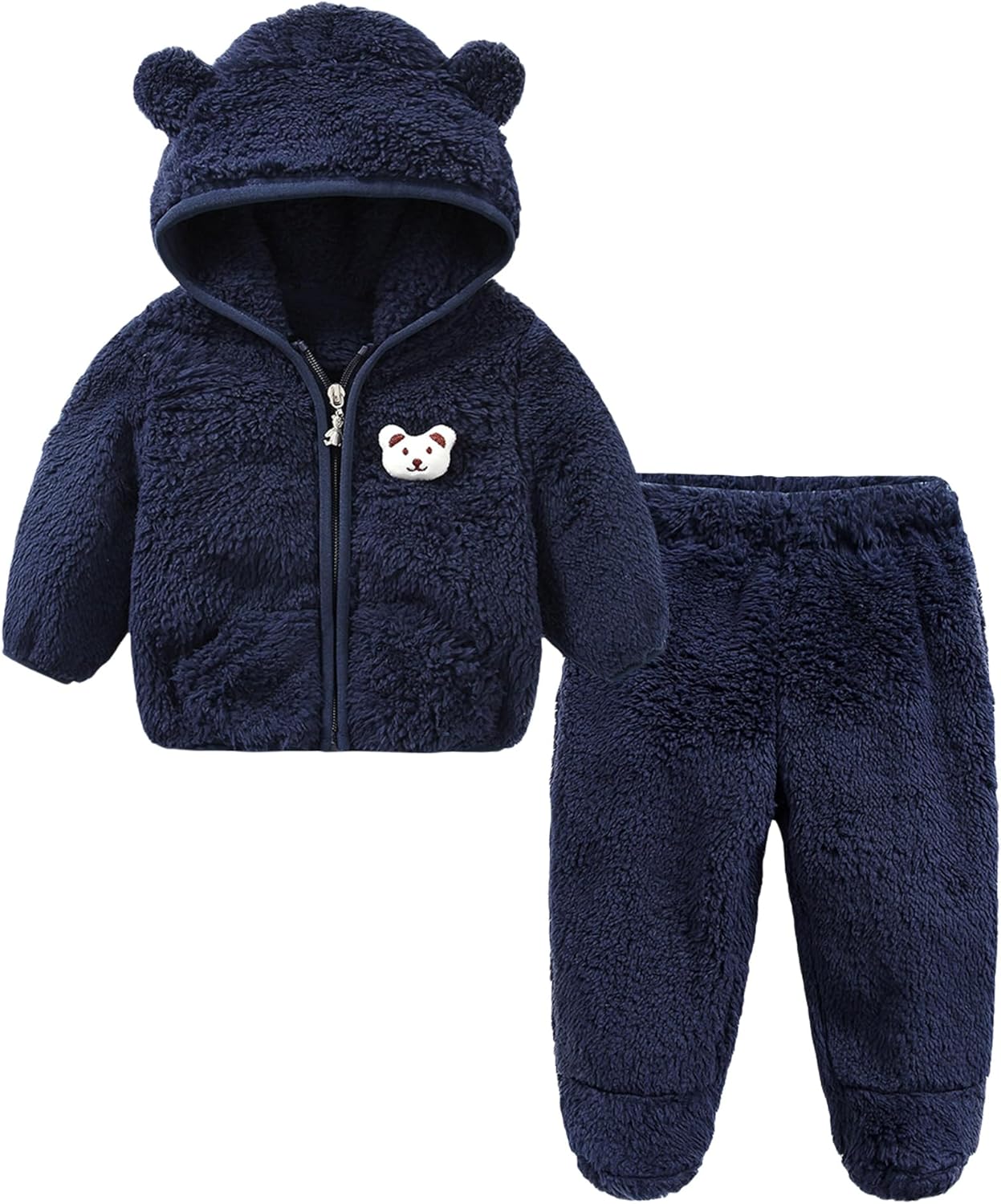 Happy Cherry Toddler Fleece Snowsuit Snow Pants Infant Girls Jackets Winter Clothes Hoodie Coat Baby Boy Neutral Outfit