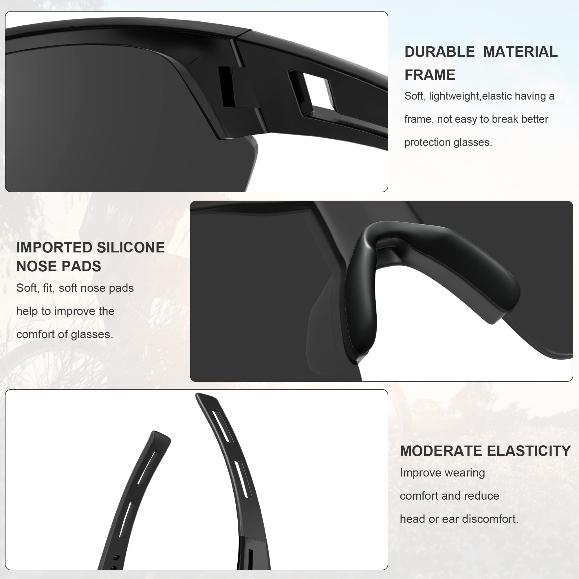 Gafas de seguridad tintadas para hombres, resistentes a arañazos e impactos, protección ocular (6 unidades, gris)